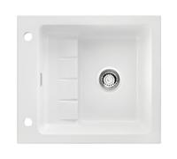 NABER 1091005: Fregadero empotrable PickUP E, con sistema de montaje giratorio de alta calidad, a partir de una anchura de mueble de 600 mm, de cerámica, color blanco mate
