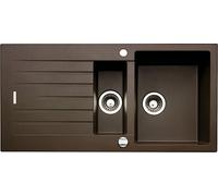 NABER Fregadero ANGOLA 150 en color ESPRESSO, con grifo giratorio cromado / Fregadero de encimera / Ancho de mueble de 60 cm