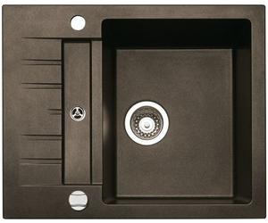 Naber, lavabo encastrado modelo Corto 615, para mueble de 50 cm de ancho, color granito espresso, referencia 1106082