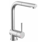 NABER Mezclador monomando DRIVE 2 en color acero inoxidable, con caño extensible / grifo