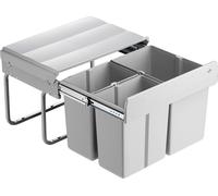 Naber Trio Shorty. Contenedor de residuos, color gris aluminio. - Cubo de basura