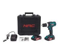 NAC Atornillador inalámbrico destornillador inalámbrico 20V, 2 velocidades, luz LED, niveles de par 25 + 1, 35 Nm, Li-Ion, incl. 2x baterías de 2.0Ah, juego de taladro y tornillos
