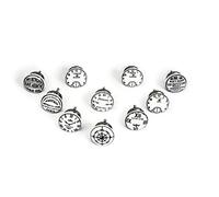 Nacnic 10 Pomos de Cerámica Diseño Relojes Blanco y Negro | Tiradores y Manetas para Cocina Cajones Armarios Muebles de Baño | Perillas de Cerámica Originales | Diámetro y Longitud Perno 40 mm