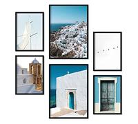 Nacnic - Conjunto 6 Pósters Fotografía Islas Griegas - Láminas Impresión Arte Mural Verano en Grecia - Decoración Hogar - Tamaños A4 y A3. Sin Marco