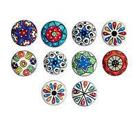 Nacnic Conjunto de 10 asas de cerámica con motivos de mosaico, pintado a mano. Tiradores de mano para armarios, cajones y cómodos. Asas clásicas de 40 mm de diámetro.