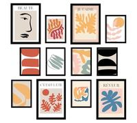 Nacnic - Conjunto de 12 Impresiones Botánicas Coloridas - Póster de Arte de Pared - Diseño Vibrante - Alta Calidad White A3 and a4