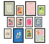Nacnic - Conjunto de 12 Impresiones de Arte Inspiradas en Matisse - Póster de Arte para Decorar - Alta Calidad White A3 and a4