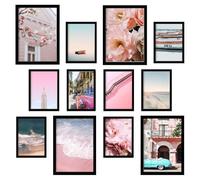 Nacnic - Conjunto de 12 Impresiones Fotográficas Rosadas - Póster de Arte para Decoración de Paredes Beige