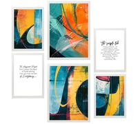 Nacnic Conjunto De 6 Pósters Abstractos Decorativos - Últimas Tendencias en Arte 6 white frames