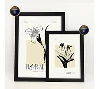 Nacnic Conjunto de 6 Pósters de Tinta Negra Gruesa - Orquídeas Tropicales - Arte de Pared Black A3 and a4