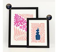 Nacnic Conjunto de 6 Pósters Minimalistas en Colores Pastel - Paisajes y Naturaleza para Diseño de Interiores y Decoración - Marcos Negros Beige A3 and a4