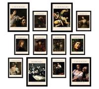 Nacnic - Conjunto Inspirado En Caravaggio Y Rembrandt - 4 Impresiones En Y 8 Impresiones En - Póster De Arte Para Decoración De Pared - Marcos de Fotos y Arte de Pared Beige