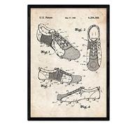 Nacnic Poster con patente de Botas de tacos1. Lámina con diseño de patente antigua en tamaño A3 y con fondo vintage