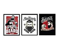 Nacnic Poster de Siempre con barba. Lámina decorativa de diseño. Tamaño A4 con marco
