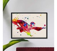 Nacnic - Poster Harry Potter Acuarela - Lámina Decorativa Infantil Hogwarts, Gryffindor, Mago, Magia - Explosión de Color para Arte de Pared