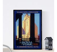 Nacnic Poster Vintage. Cartel Vintage Para El Hotel The Royal York En Toronto, Canda. Black A4