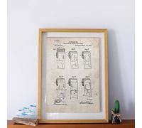 Nacnic - Poster Vintage Patente Papel Higienico - Lámina Decorativa Plano Antiguo Rollo WC - Impresión Arte Mural con Ilustración Dibujo para Pared