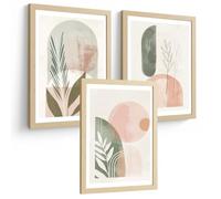 Nacnic Set De 3 Laminas Decorativas Pared Plantas Verde Rosa Para Cuadros Decoracion Salon Modernos Posters Para Pared Cuadros Decorativos Pared Motivos Florales Tamaño A3 Sin Marcos