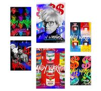 Nacnic Set De 6 Iconic Andy Warhol Grafitti Pop Pósters Con Ilustración De Diseño Para Decorar Las Paredes Del Hogar Habitaciones, Oficina Tienda Y Negocio A3 Y A4 Sin Marco