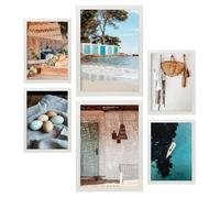 Nacnic Set de 6 Posters de fotografía de Ibiza Spain 1. Posters para decorar. Estampados decorativos estéticos para su sala de estar, dormitorio, hogar Tamaños A4 y A3 con marcos blancos