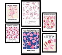 Nacnic Set de 6 Posters Florales. Flores de campo. Láminas de Naturaleza y Botánica para el Diseño y Decoración de Interiores. Tamaños A3 & A4, sin marcos.