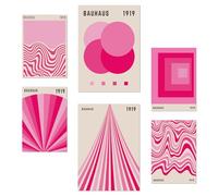 Nacnic Set De 6 Pósters Geometrico Bauhaus Colores Viibrantes Rosa Fucsia Ilustración De Diseño Para Decorar Las Paredes Del Hogar Habitaciones A3 Y A4 Sin Marco