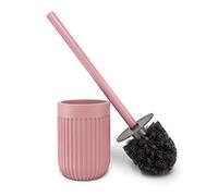 Nadi Collection | Escobilla de baño-WC-Inodoro | Resina | Rosa Mate | Serie Urban | Cepillo Negro Desmontable | 9.4cm ∅ x 35.5 cm Alto (Rosa)