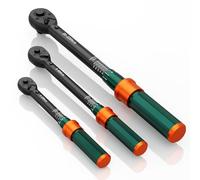 NADOKHI Llave Dinamométrica 1/4" & 3/8" & 1/2", 3 Piezas Llave Dinamométrica Juego 3-25Nm/5-60Nm/20-220Nm con Cabezal Reversible de 72 Dientes, Precisión de ±3%, para Coche, Bicicleta, Moto etc
