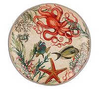 Nador Sea Life - Plato redondo (100% melamina Ø 42 cm), color blanco