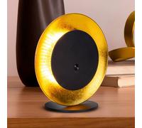 Näve Lámpara de mesa LED recargable Solan, negro/dorado, solar, IP54 EC:EPREL:2357101