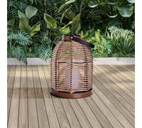 Näve Lámpara LED solar Korbinian, marrón, altura 29 cm, IP44, farol