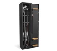NAIZY - Armario de armas (30 x 28 x 138 cm, con cerradura de combinación táctil y cerradura de huellas dactilares y llave, armario de armas largas, armario de municiones, para 3 a 5 rifles