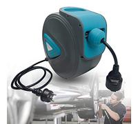 NAIZY Enrollacables automático 20m con alargador y protección contra sobrecarga giratoria 180° enrollacables eléctrico automático para montaje en pared