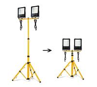 NAIZY Foco de Construcción LED 200W*2 16000LM Proyector LED con Trípode y Cable 3M a Prueba de Agua IP66 para Garaje de Obra Interior y Exterior (2 * 200W Blanco Frío + Trípode)