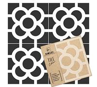 NAKLEO Plantilla para Pintar de Azulejo 25x25cm, Ravenna Trébol Flor Marroquí, Tile Stencil Plástico y Reutilizable, Manualidades DIY Casa Decoración, Piso Concreto Patio Pared Madera