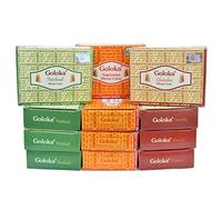 NALE. Surtido Conos Goloka (12 Cajas en Total) 4 Patchouli, 4 Chandan y 4 Nag Champa