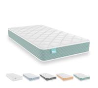 Nalui - Colchón Cuna Viscoelástico 120 x 60 cm Baby One Núcleo HR Adapt Foam, Tejido 3D Transpirable y Tejido Strech Hipoalergénico, Certificado Oeko-Tex® | Hecho en España. Altura ±12cm, Aguamarina