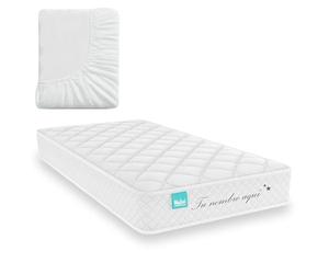 Nalui-Colchón Cuna Viscoelástico 60 x 120 cm Baby One con Nombre, Núcleo Adapt Foam Transpirable y Acolchado Strech. Hipoalergénico | Oeko-Tex® | Altura ±12cm | Hecho en España + Protector Tencel