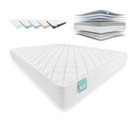 NALUI - Colchón Viscoelástico 160x190 One 20 con Firmeza Media y Grosor 21cm. Capa Viscoelástica Cloudfeel, Tejido Transpirable 3D Air Path y Multicapa 8 Airsoftpro. Fabricado en España, Blanco