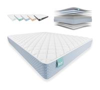 NALUI - Colchón Viscoelástico 75x190 One 20 con Firmeza Media y Grosor 21cm. Capa Viscoelástica Cloudfeel, Tejido Transpirable 3D Air Path y Multicapa 8 Airsoftpro. Fabricado en España, Azul