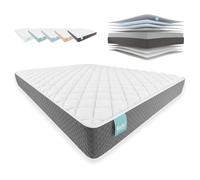 NALUI - Colchón Viscoelástico 90x180 One 20 con Firmeza Media y Grosor 21cm. Capa Viscoelástica Cloudfeel, Tejido Transpirable 3D Air Path y Multicapa 8 Airsoftpro. Fabricado en España, Gris