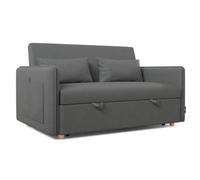 Nalui- Sofa Cama 2 plazas 3 en 1 Nest 2 139x100x80cm con Respaldo Ajustable y 2 Almohadas. Sofa Cama Chaise Longue, Soporta hasta 240Kg. Sofa 2 Plazas Convertible en Cama 120x190cm, Gris Oscuro