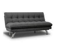 Nalui - Sofá Cama 3 Plazas Acolchado Extra 194x103x92cm Cloud Dots con Apertura Clic-Clac Y 6 Reclinaciones Laterales. Sofá Cama Chaise Longue con Patas de Metal Convertible en Cama Doble | Gris