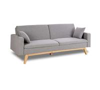 Sofá Cama Gris Claro 3 Plazas Nalui Reine