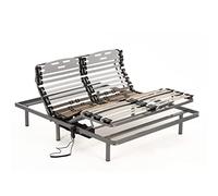 NALUI - Somier Eléctrico para Cama 135 x 180 cm, 11 Láminas Madera de Haya de 10 cm y Estructura de Acero.