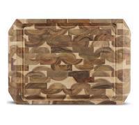 NAMTURE Hackblock Sharp - Extra grueso 4 cm - Madera de acacia - Tabla de cortar 45 x 30 cm - Tratamiento de aceite premium - surco para zumo - Patas antideslizantes - En elegante caja de regalo