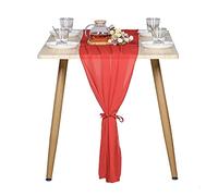 Namvo Mantel de Gasa de 70 x 300 cm, para Mesa de Fiesta, Color Rojo