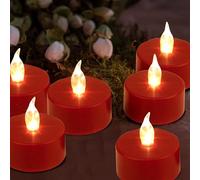 Nancia 100 velas de té LED sin llama, funcionan con pilas, realistas, brillantes, parpadeantes, velas de té eléctricas, lata duradera para 200 horas, bodas, fiestas, festivales, decoración de color