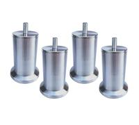 NANNAN3360 Pies de Acero Inoxidable para Muebles 4 Piezas Pies para Sofá Patas de Soporte de Repuesto Patas Plateadas para Cama Tornillo M8, para Armarios Mesitas de Noche (20cm)