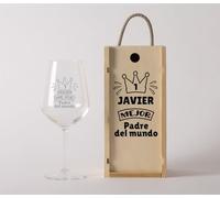 NANNUK Baby creations Copas de vino personalizadas (Mejor padre, 2 copas)